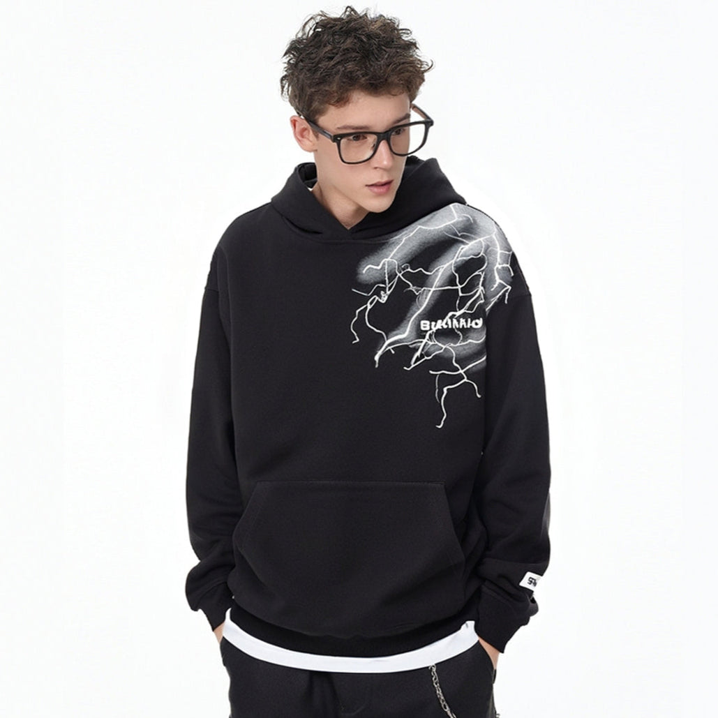 Lightning | Black Hoodie - Luxuryurbanwear