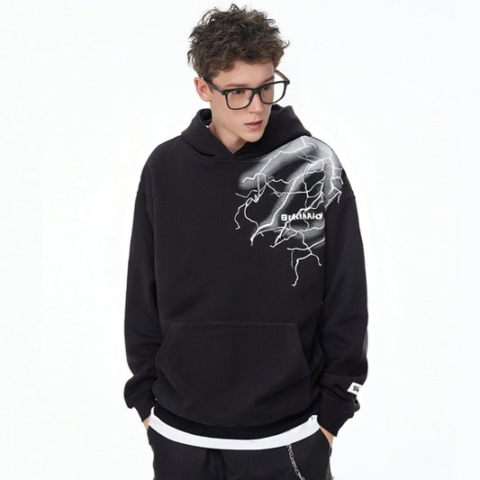 Lightning | Black Hoodie - Luxuryurbanwear