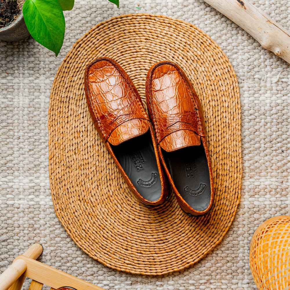 31-103-CGM MONZA Crocodile Driver, Cognac
