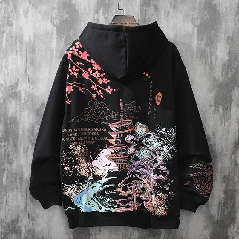 Sakura Temple Graphic Hoodie