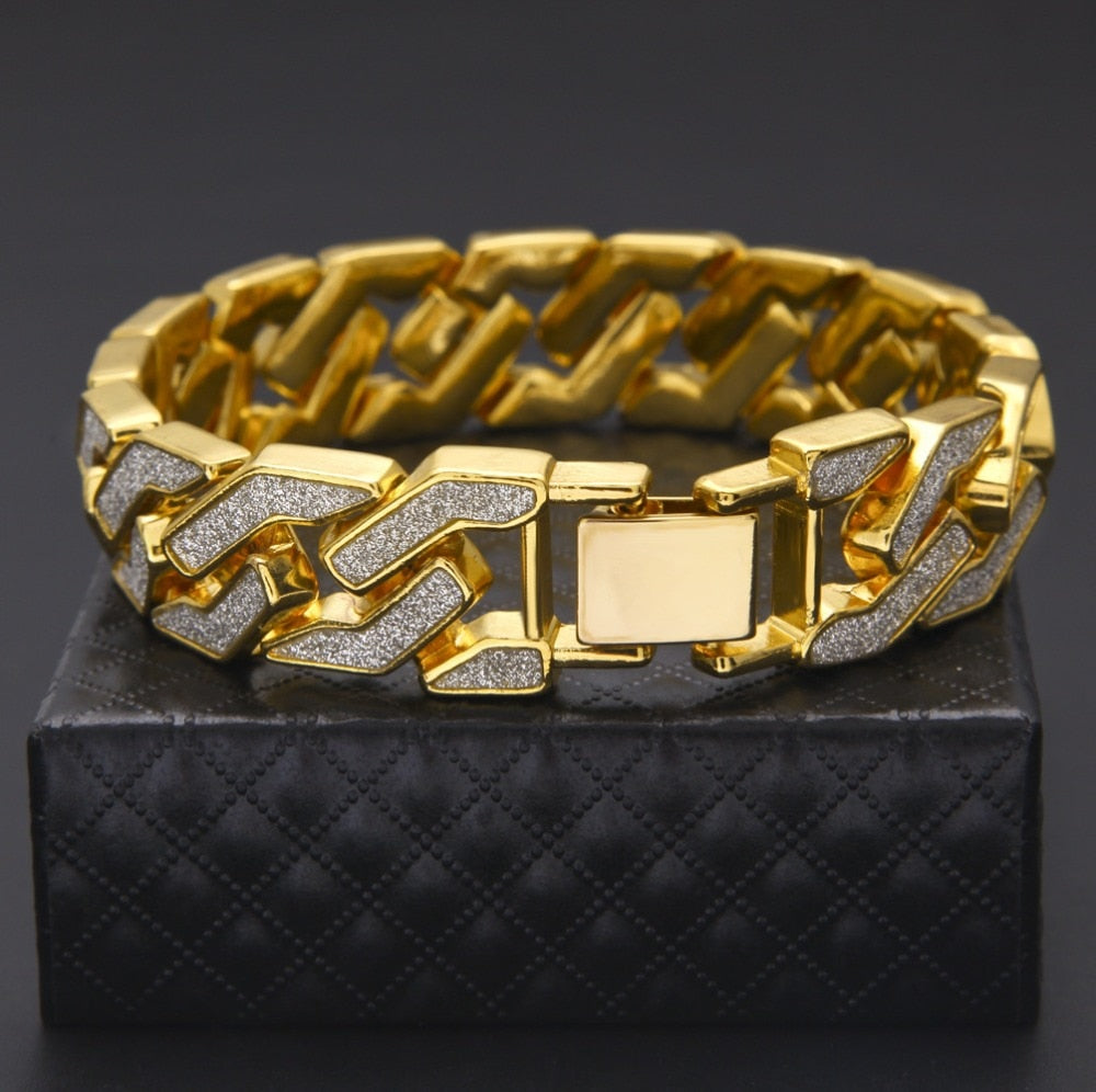 Sand Blast. Iced Cuban Bracelet