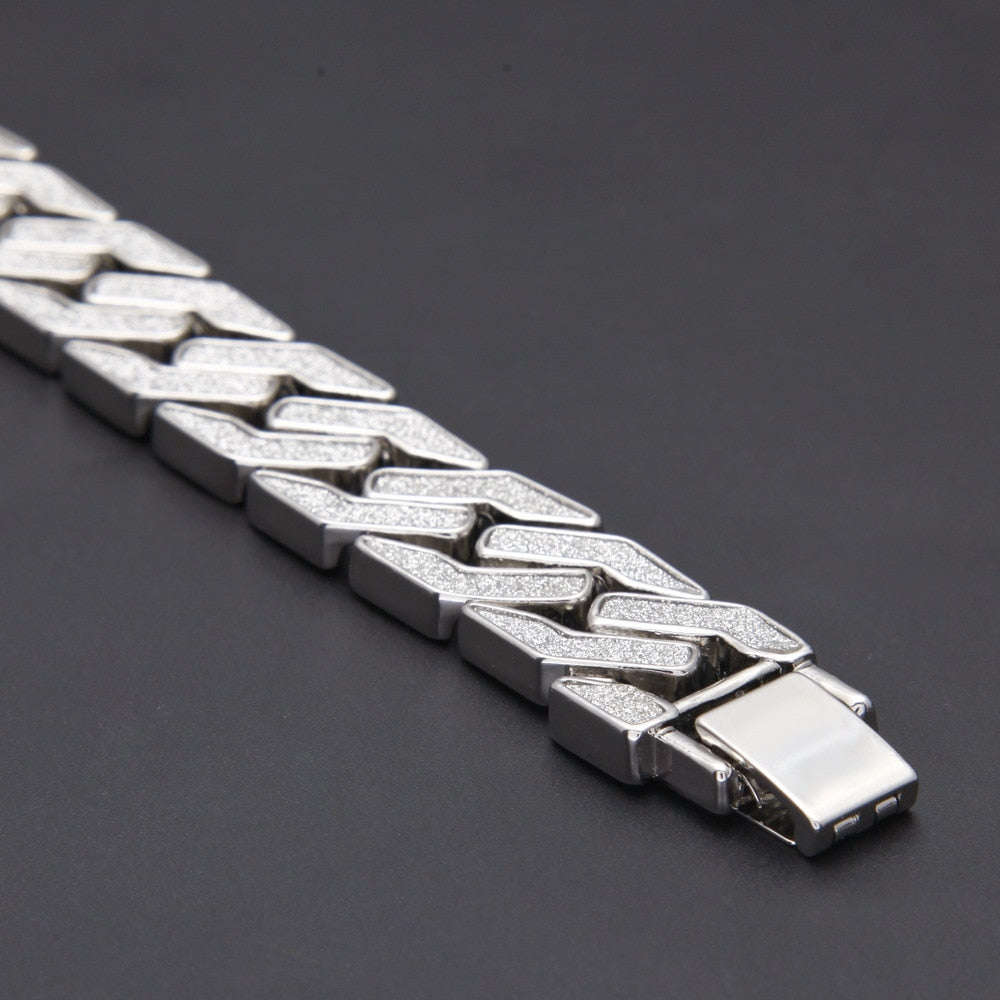 Sand Blast. Iced Cuban Bracelet