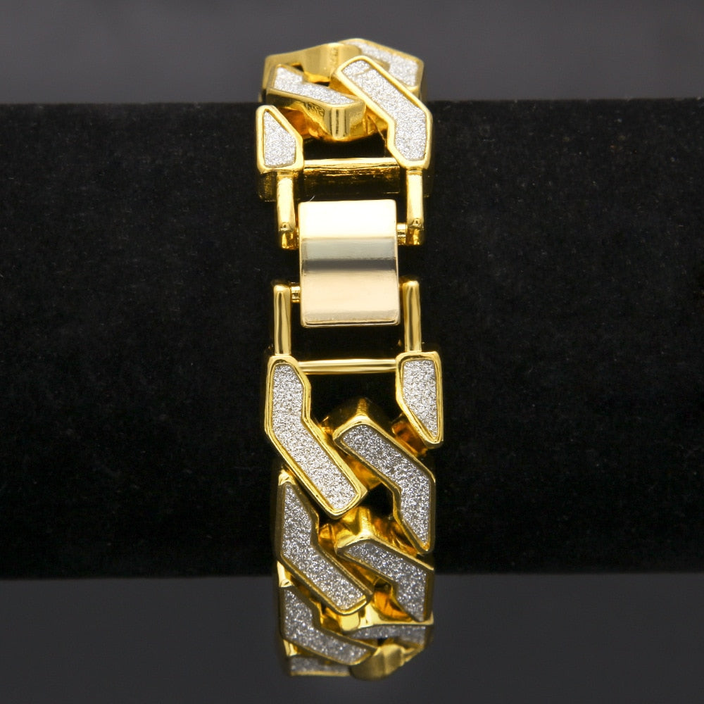Sand Blast. Iced Cuban Bracelet