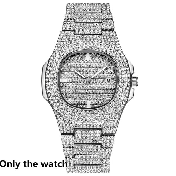 Ice Knight. Iced Out Watch Set (Silver/Gold)