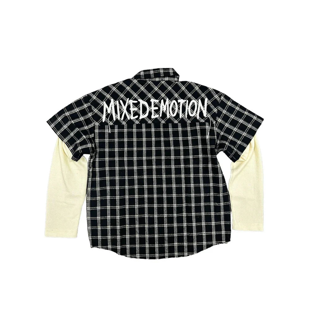 MIXED EMOTIONS Shirt Layered Check Graphic