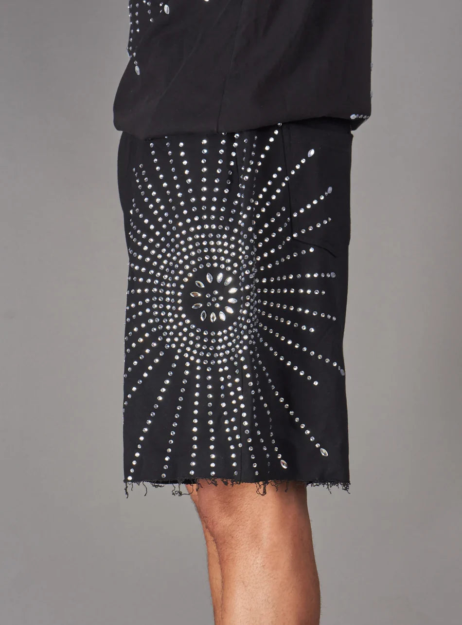 PLTX Shorts Rhinestone Burst