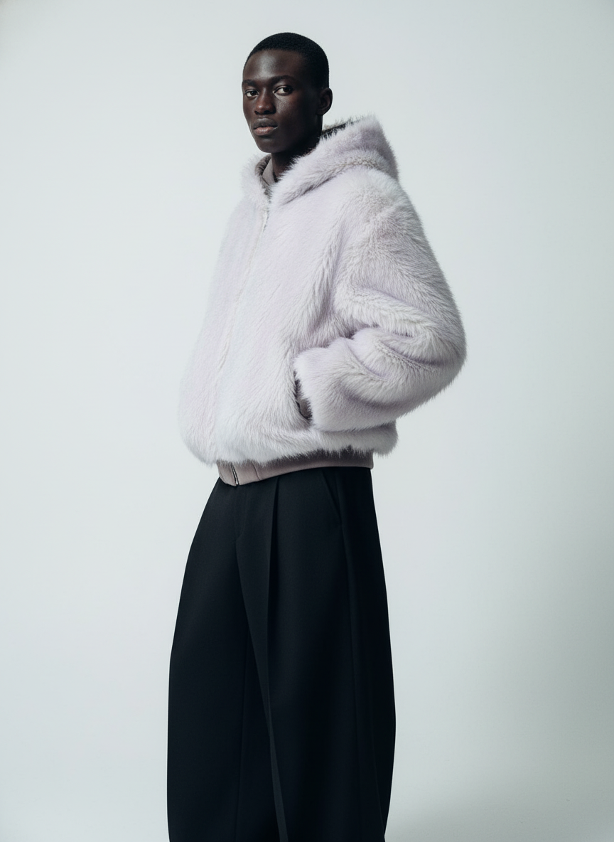 Oversized Reversible Fur Hooded Jacket - 2544 - Luxuryurbanwear