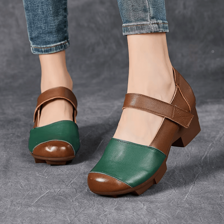 USS Shoes Adela Women's Mary Jane Hook & Loop Leather Pumps