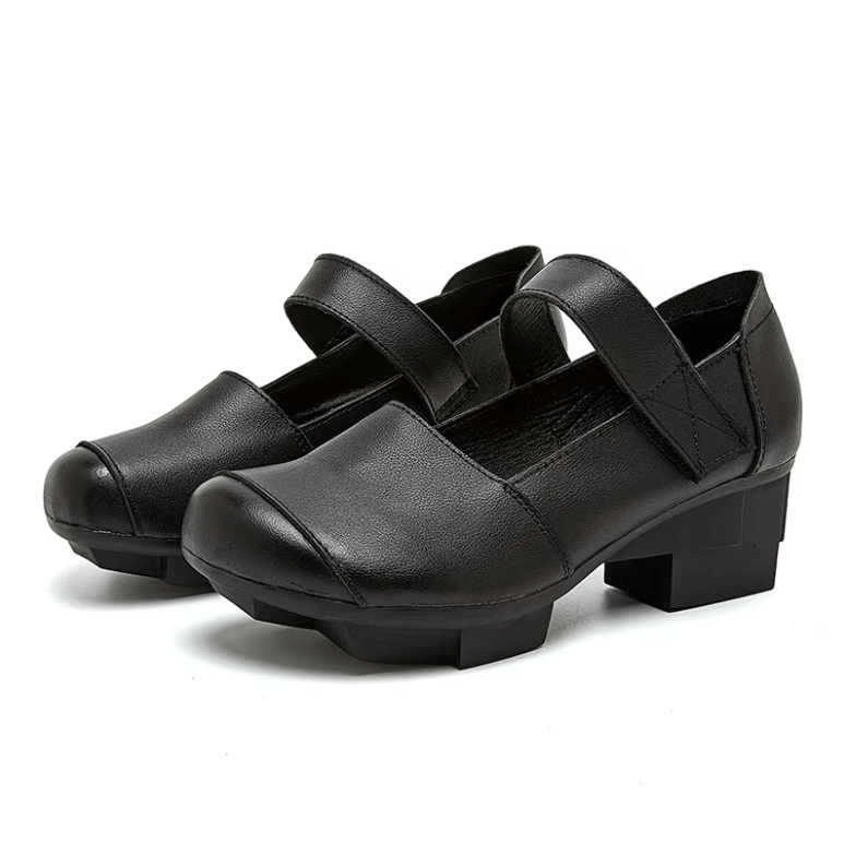 USS Shoes Adela Women's Mary Jane Hook & Loop Leather Pumps