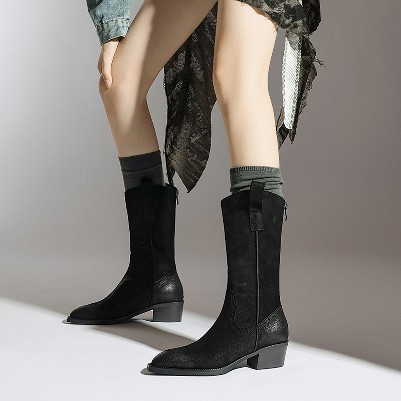 USS Shoes Aila Women's Leather Western Boots - Luxuryurbanwear