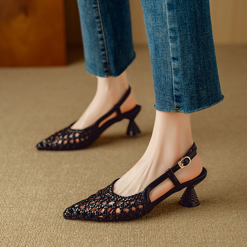 USS Shoes Aimee Women's Hollow Leather Elegant Sandals - Luxuryurbanwear