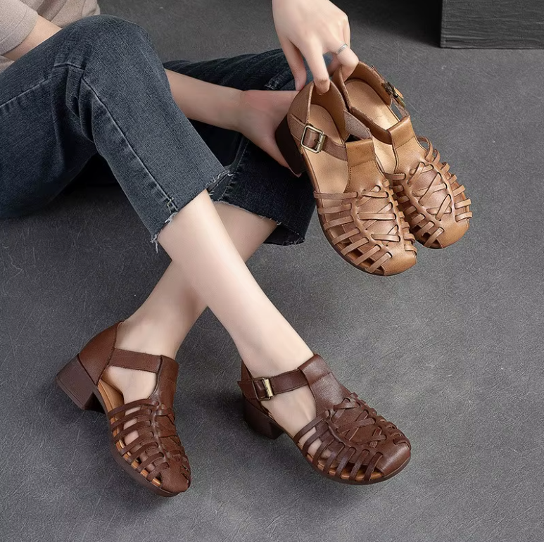 USS Shoes Alana Women's Closed Toe Leather Sandals - Luxuryurbanwear