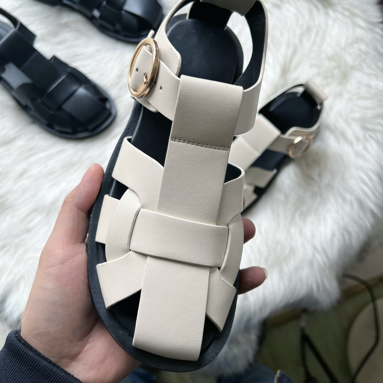 USS Shoes Alicia Women's Leather Flats Sandals - Luxuryurbanwear