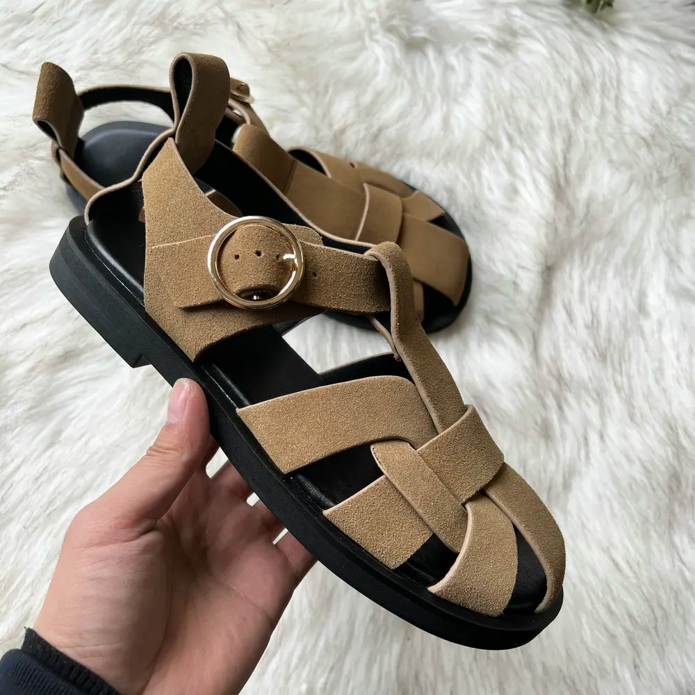 USS Shoes Alicia Women's Leather Flats Sandals - Luxuryurbanwear