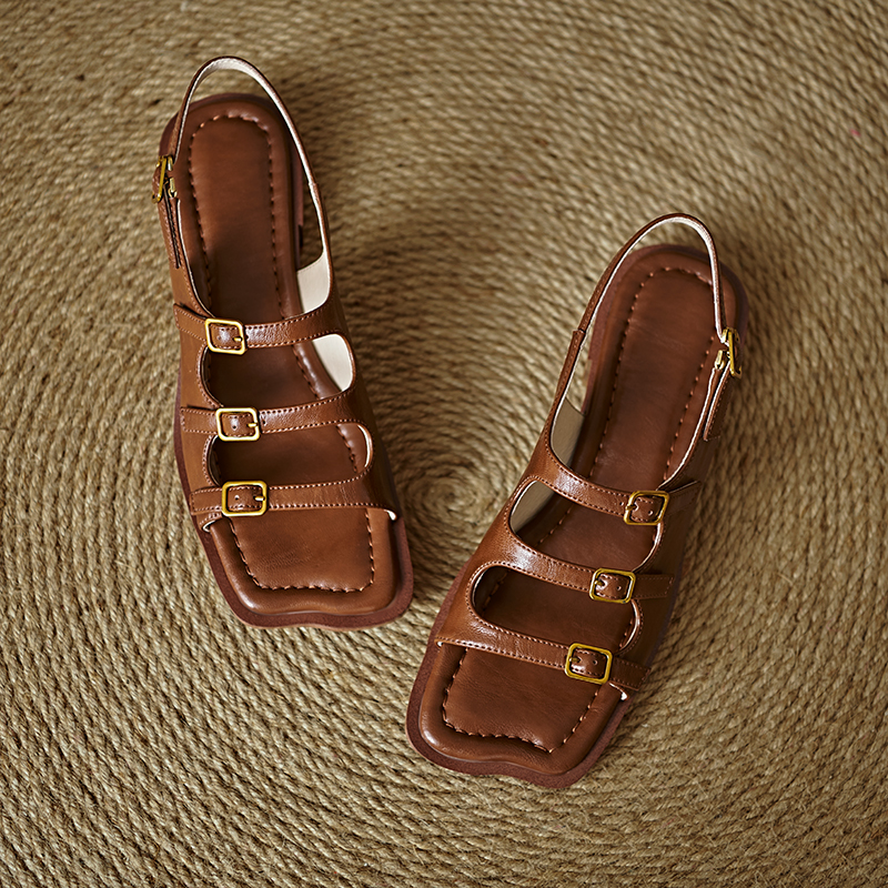 USS Shoes Alicia Women's Leather Flats Sandals - Luxuryurbanwear