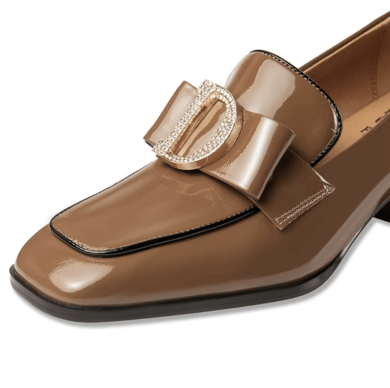 USS Shoes Amara Women's Leather Bow Rhinestones Dress Pumps