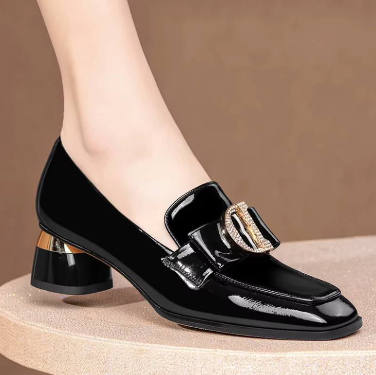 USS Shoes Amara Women's Leather Bow Rhinestones Dress Pumps - Luxuryurbanwear