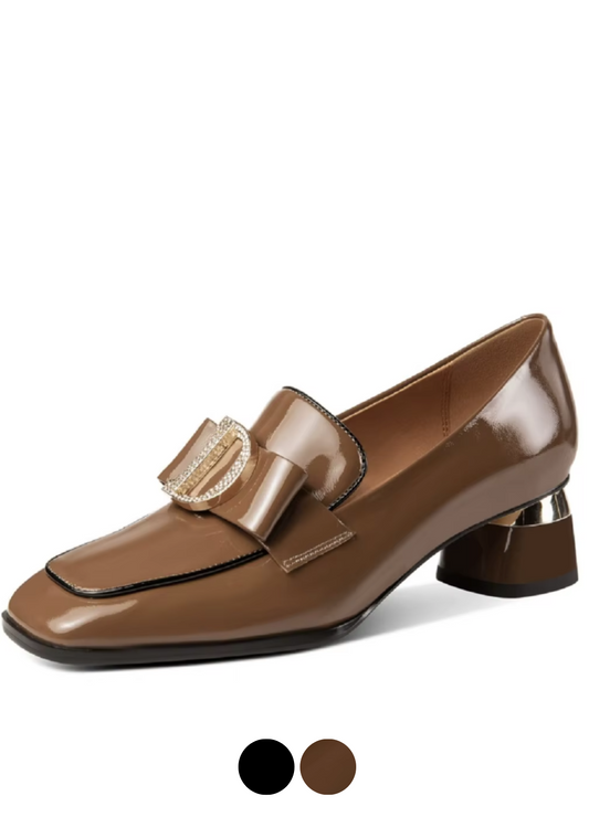 USS Shoes Amara Women's Leather Bow Rhinestones Dress Pumps - Luxuryurbanwear