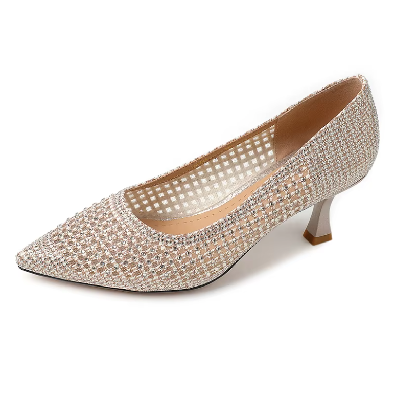 USS Shoes America Women's Imitation Crystals Pointed Toe Pumps - Luxuryurbanwear