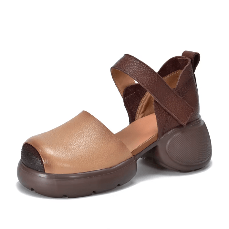 USS Shoes Anais Women's Chunky Heel Gladiator Style Leather Sandals