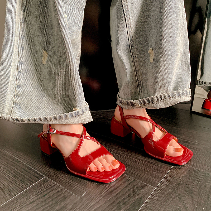 USS Shoes Analia Women's Leather Luxury Square Toe Sandals - Luxuryurbanwear