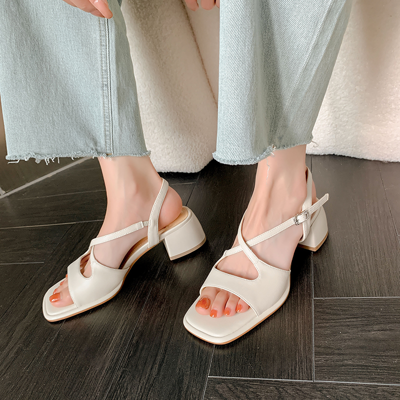 USS Shoes Analia Women's Leather Luxury Square Toe Sandals - Luxuryurbanwear