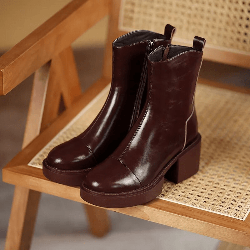 USS Shoes Andy Women's Square Heel Leather Boots