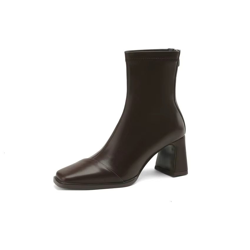 USS Shoes Anthonia Women's Square High Heel Stretch Ankle Boots - Luxuryurbanwear