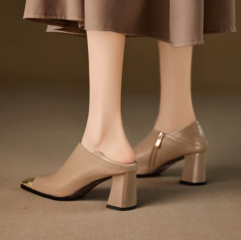 USS Shoes Aracelis Women's Elegant Metal Toe Leather Pumps - Luxuryurbanwear