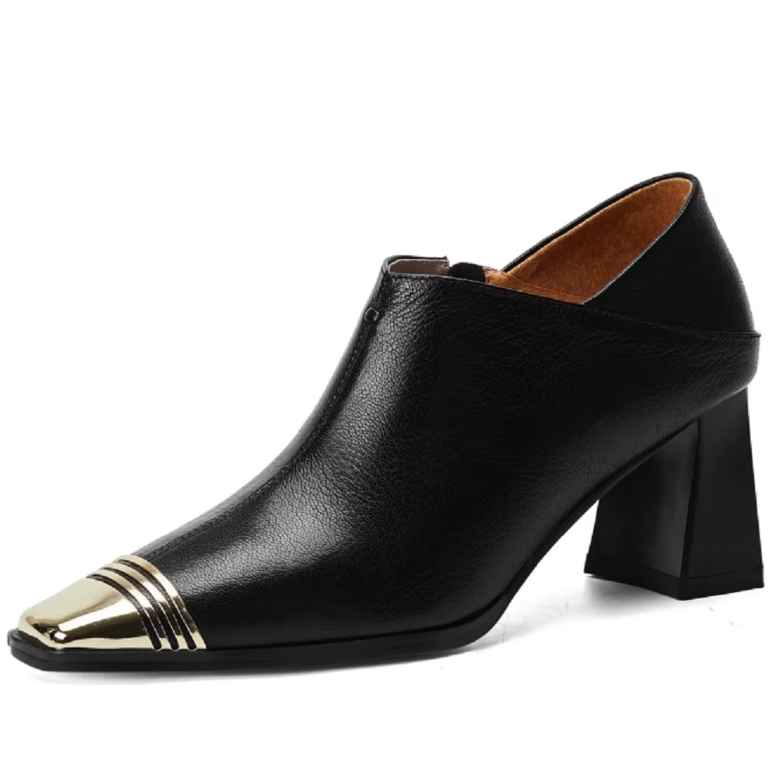 USS Shoes Aracelis Women's Elegant Metal Toe Leather Pumps - Luxuryurbanwear