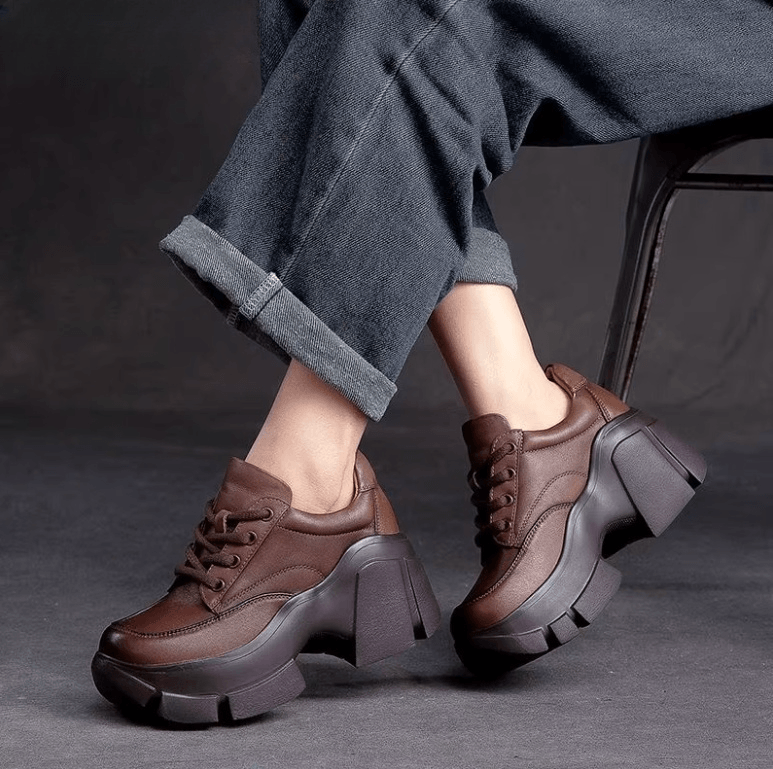 USS Shoes Aracelis Women's Thick High Heel Stylo Retro Platform Shoes