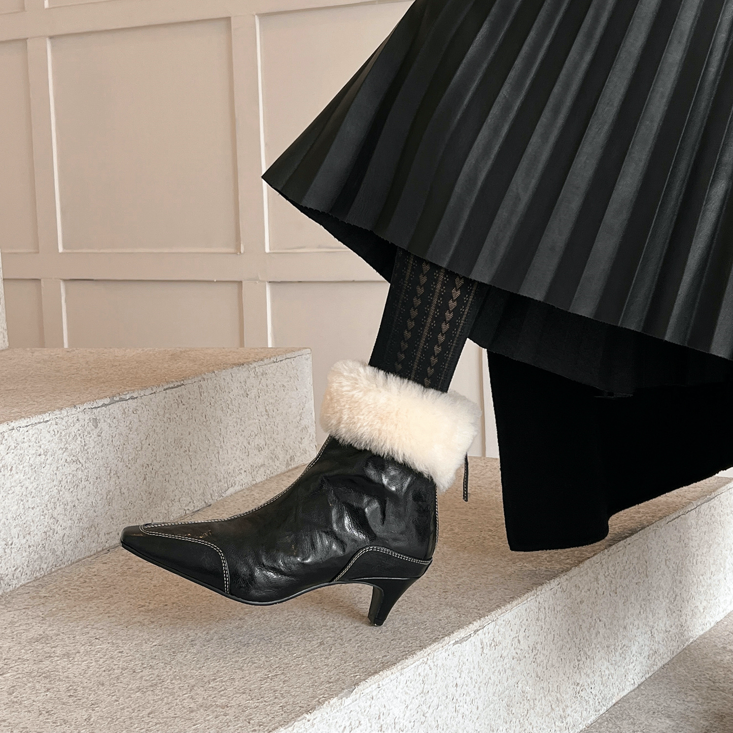 USS Shoes Ariana Women's With Warm Plush Leather Ankle Boots - Luxuryurbanwear