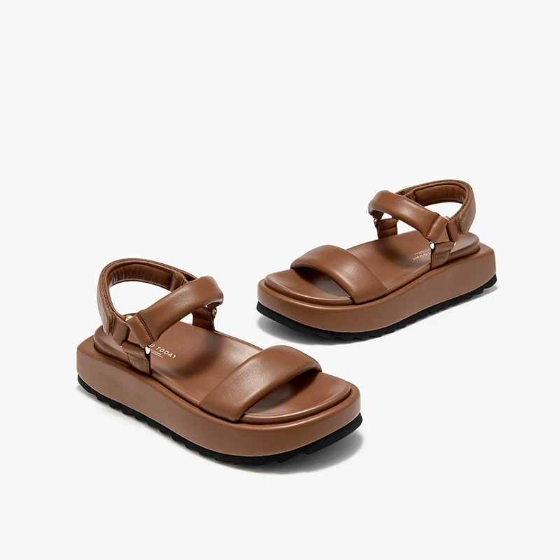 USS Shoes Ariel Women's Thick Sole Leather Flat Sandals - Luxuryurbanwear