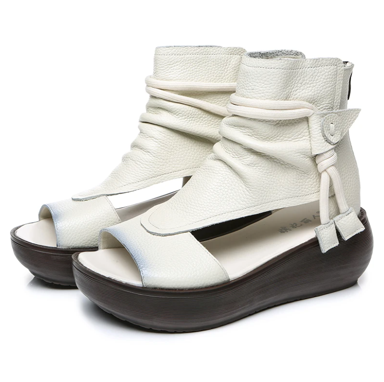 USS Shoes Asly Women's Sewing Handmade Retro Platform Sandals