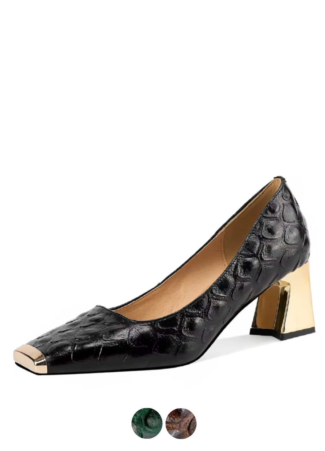 USS Shoes Ava Women's Leather Mid Heel Pumps - Luxuryurbanwear