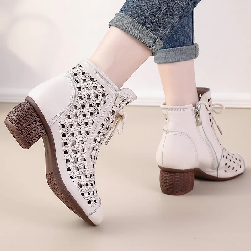 USS Shoes Barbara Women's Summer Side Zip Ankle Boots - Luxuryurbanwear