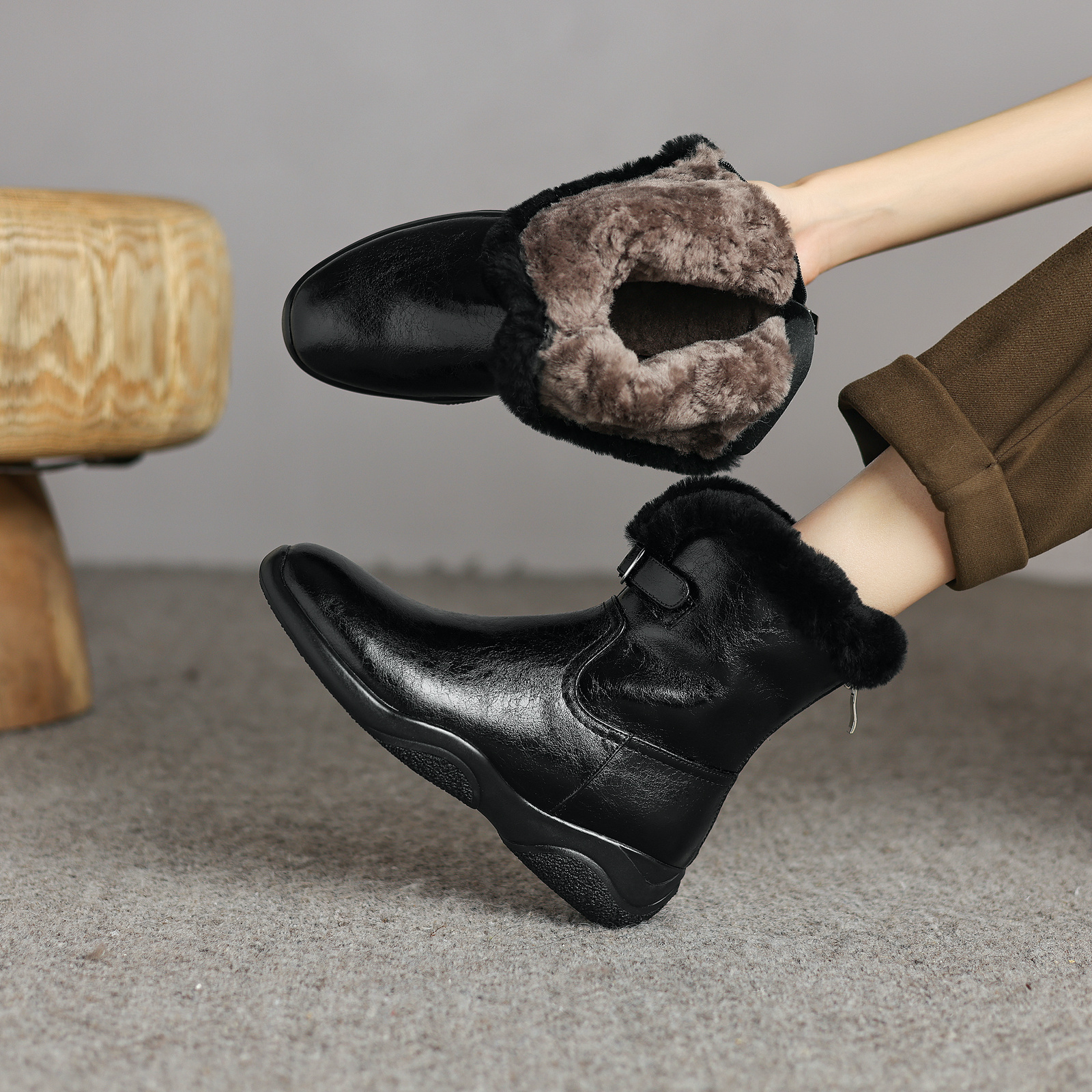 USS Shoes Belen Women's Ankle Wool Leather Boots - Luxuryurbanwear