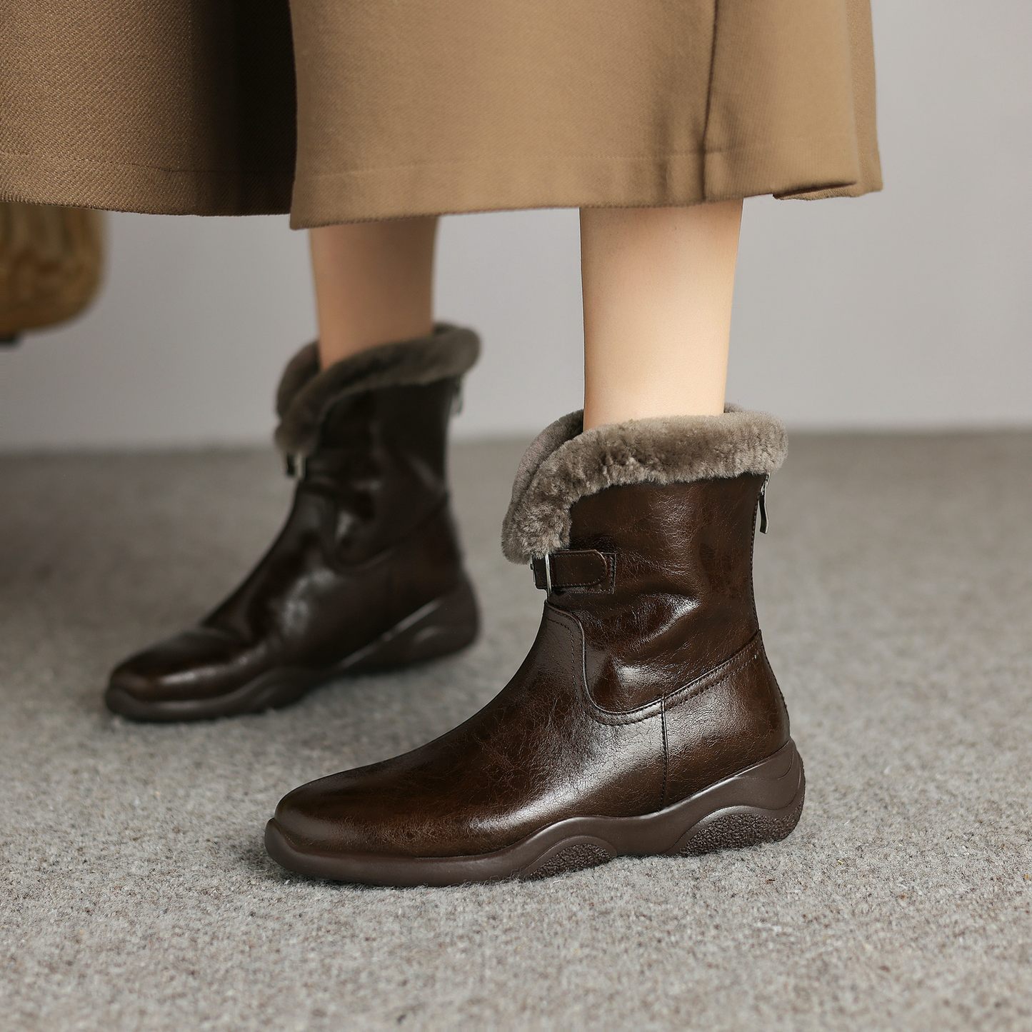 USS Shoes Belen Women's Ankle Wool Leather Boots - Luxuryurbanwear