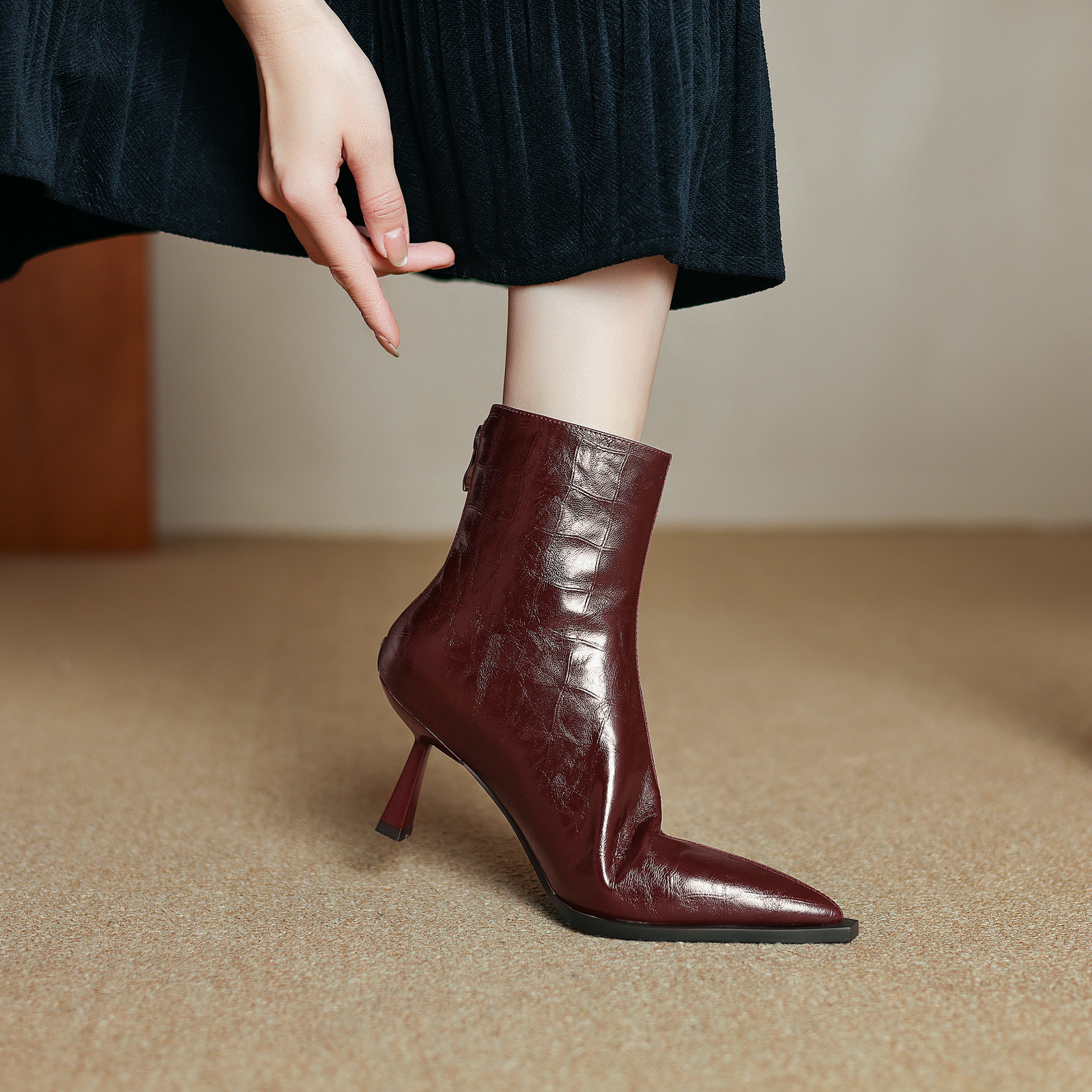 USS Shoes Belen Women's High Heels Leather Ankle Boots - Luxuryurbanwear