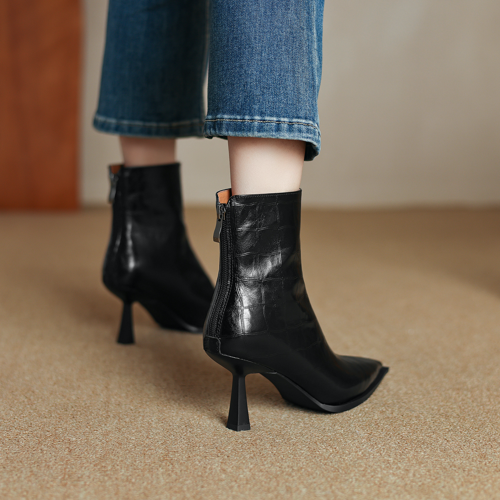 USS Shoes Belen Women's High Heels Leather Ankle Boots - Luxuryurbanwear