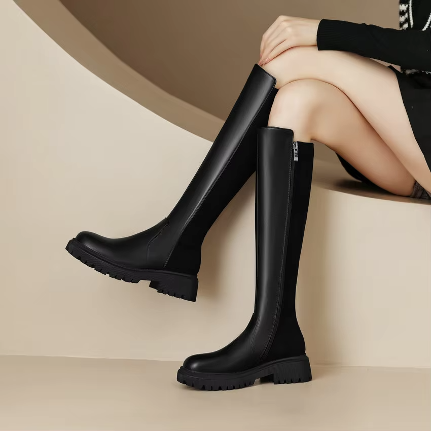 USS Shoes Berly Women's Knee-High Zipper Boots - Luxuryurbanwear
