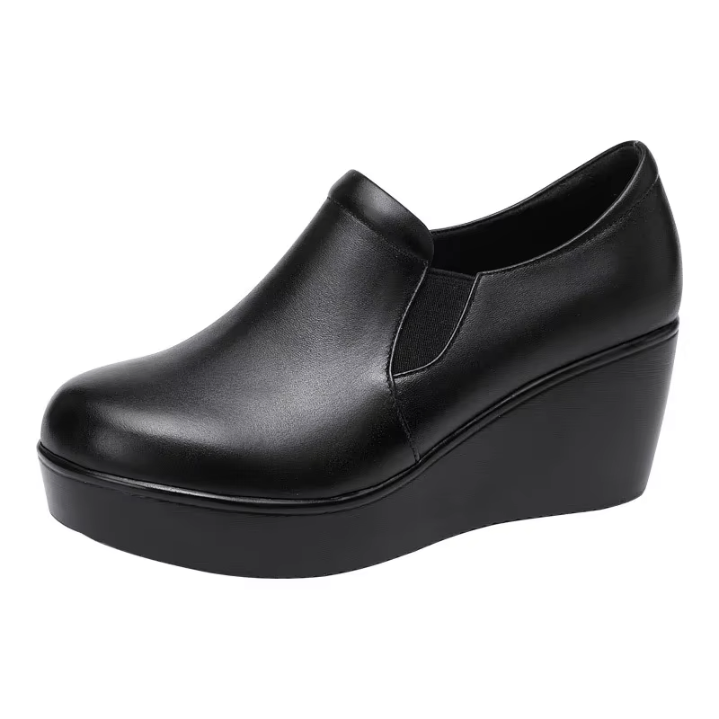 USS Shoes Virginia Women's Platform Wedges Pumps Sale Drop Black (Size 9)