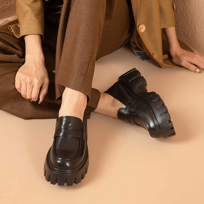 USS Shoes Borys Women's Leather Platform Loafer Shoes
