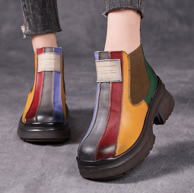 USS Shoes Carlota Women's Leather Retro Ankle Boots