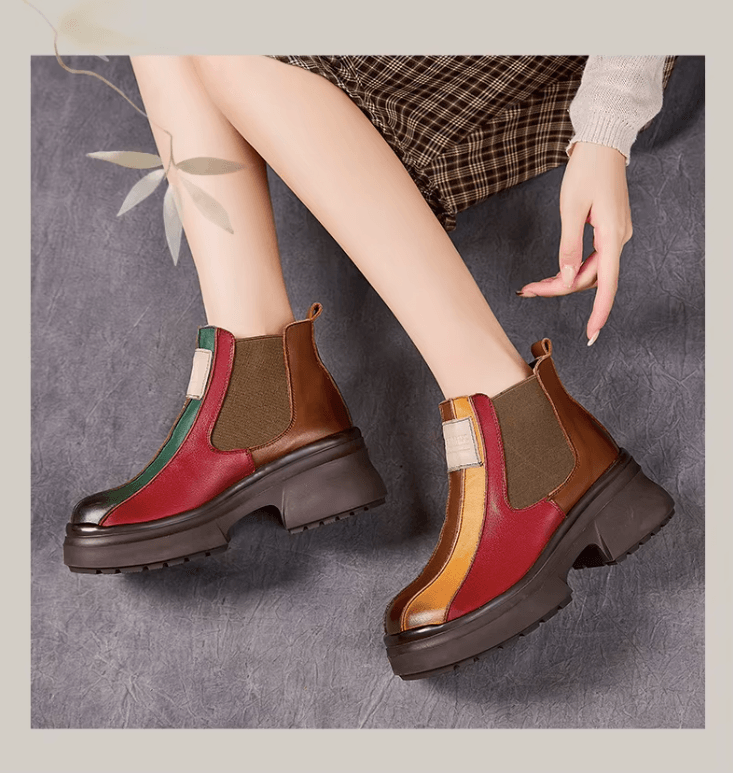 USS Shoes Carlota Women's Leather Retro Ankle Boots