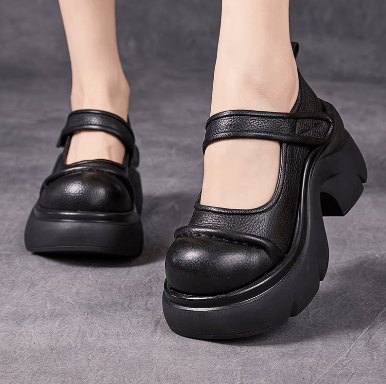 USS Shoes Carolay Women's Leather Round Toe Versatile Platforms