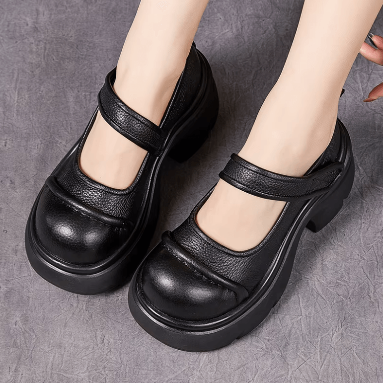 USS Shoes Carolay Women's Leather Round Toe Versatile Platforms