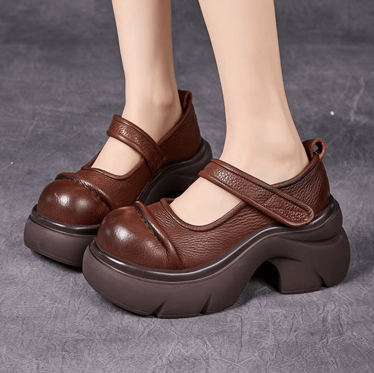 USS Shoes Carolay Women's Leather Round Toe Versatile Platforms