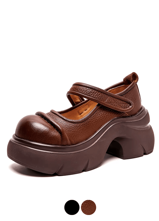 USS Shoes Carolay Women's Leather Round Toe Versatile Platforms