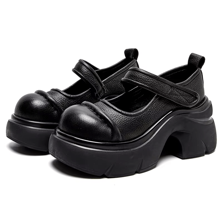 USS Shoes Carolay Women's Leather Round Toe Versatile Platforms